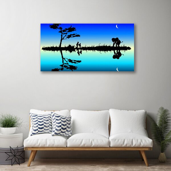Tablou pe panza canvas Abstract Art Negru Albastru Violet