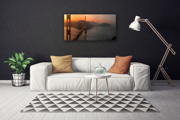 Tablou pe panza canvas Podul Arhitectura Brun Galben