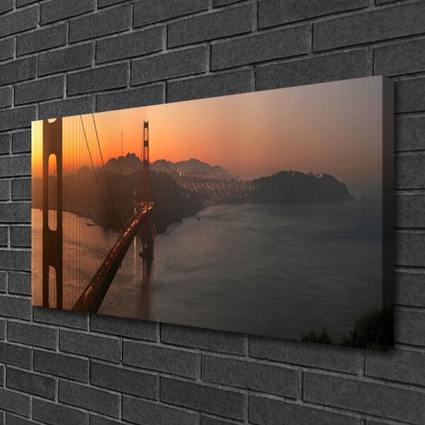 Tablou pe panza canvas Podul Arhitectura Brun Galben