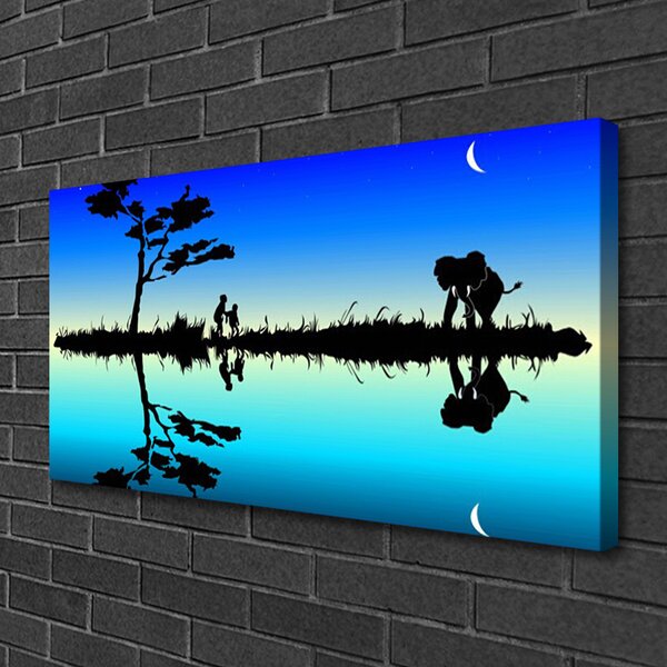 Tablou pe panza canvas Abstract Art Negru Albastru Violet