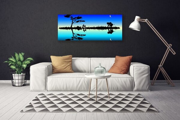Tablou pe panza canvas Abstract Art Negru Albastru Violet