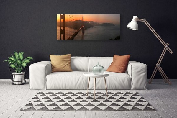 Tablou pe panza canvas Podul Arhitectura Brun Galben