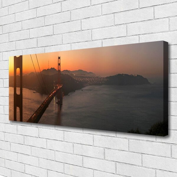 Tablou pe panza canvas Podul Arhitectura Brun Galben