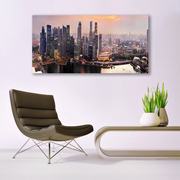 Tablou pe panza canvas Oraș Case Gray