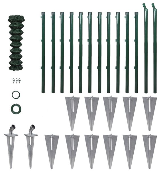 Gard de legătură din plasă cu stâlpi/țăruși, 0,8 x 25 m, oțel
