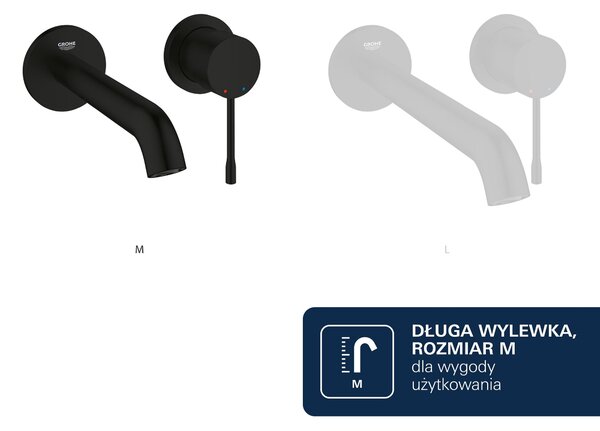Grohe Essence New baterie lavoar ascuns negru 194082431