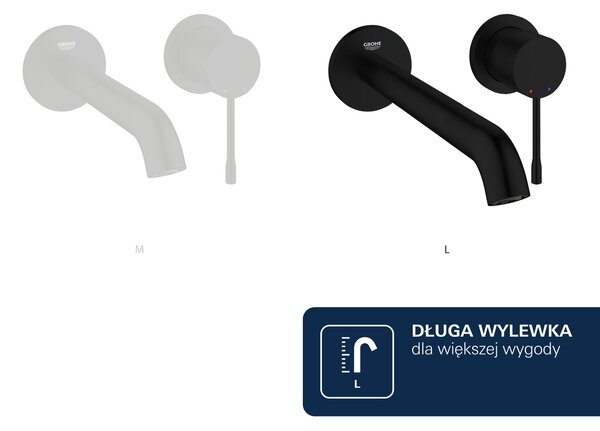 Grohe Essence New baterie lavoar ascuns negru 199672431