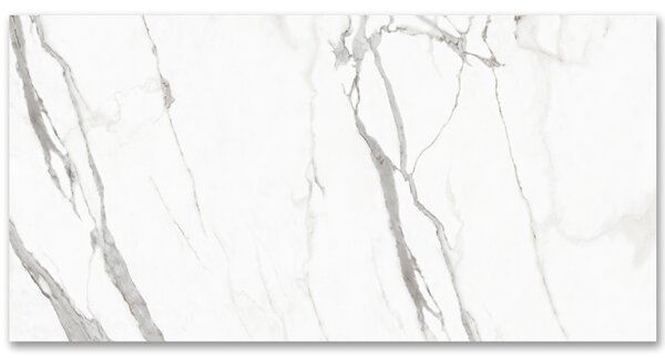 Gresie portelanata rectificata Statuario Natural, 120 x 240, lucioasa