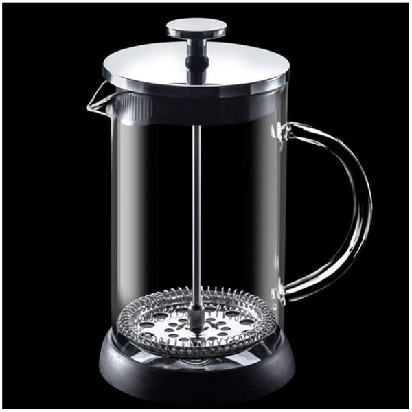 French press din Sticla Termorezistenta, plastic si Inox, 1000 ml