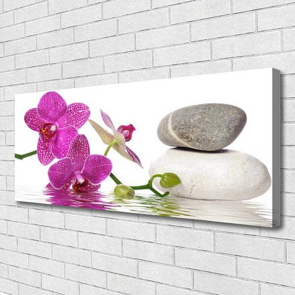 Tablou pe panza canvas Pietrele de flori Arta Roz Alb Gri