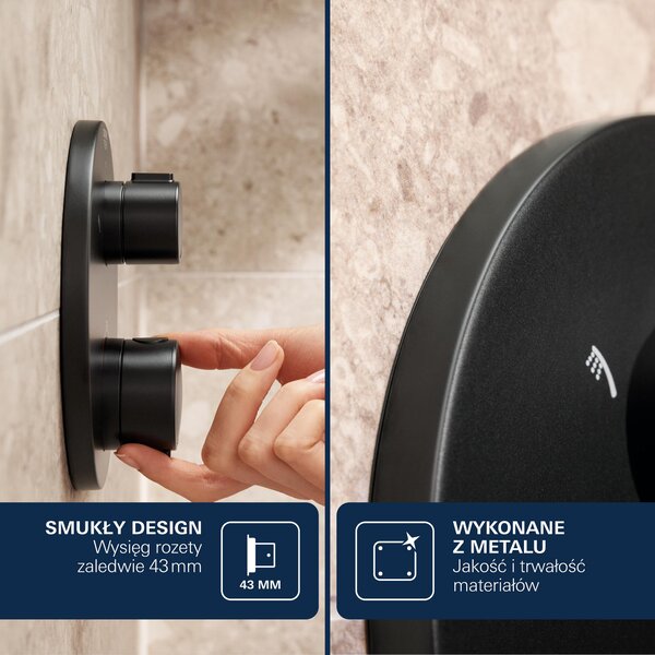 Grohe Grohtherm SmartControl baterie cadă-duș ascuns cu termostat negru 291192430