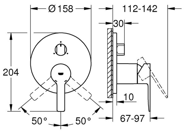 Grohe Lineare New baterie cadă-duș ascuns negru 240952431