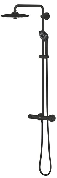Grohe Vitalio Joy set de duș perete cu termostat cu duș de ploaie negru 264032432