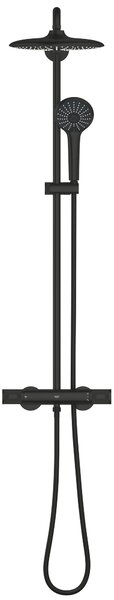 Grohe Vitalio Joy set de duș perete cu termostat cu duș de ploaie negru 264032432