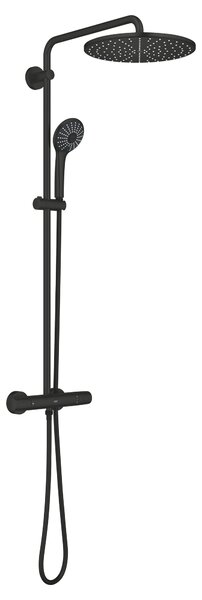 Grohe Vitalio Joy set de duș perete cu termostat cu duș de ploaie negru 264002431