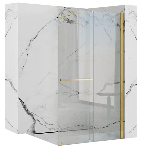 Rea Cortis, paravan de dus glisant 100x200cm, sticla transparenta 6mm, profil auriu, REA-K8484