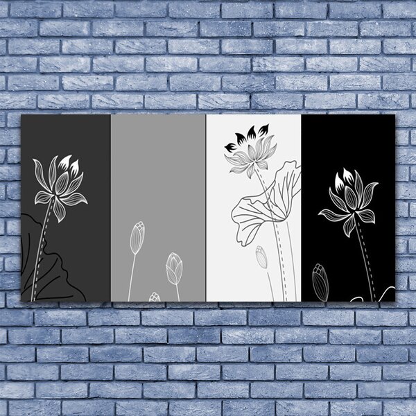 Tablou pe sticla Abstract Art Gri Alb Negru