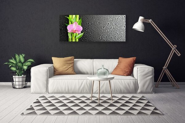 Tablou pe panza canvas Bamboo peduncul Floral Roz Verde