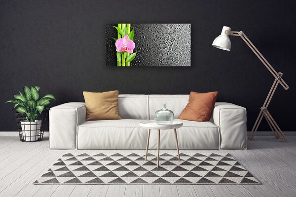 Tablou pe panza canvas Bamboo peduncul Floral Roz Verde