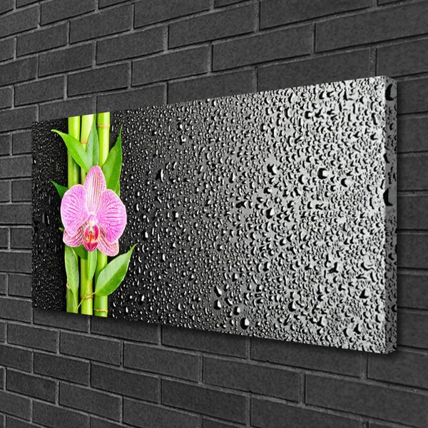 Tablou pe panza canvas Bamboo peduncul Floral Roz Verde