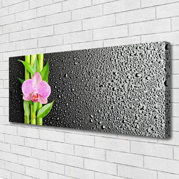 Tablou pe panza canvas Bamboo peduncul Floral Roz Verde