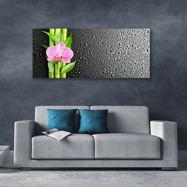 Tablou pe panza canvas Bamboo peduncul Floral Roz Verde