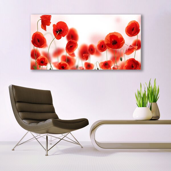 Tablou pe panza canvas Maci Floral Roșu Verde