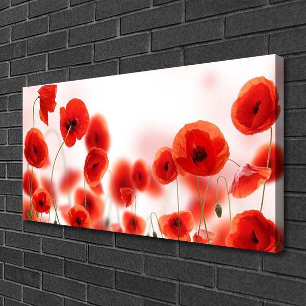 Tablou pe panza canvas Maci Floral Roșu Verde