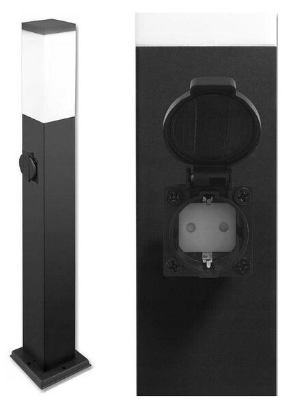 Corp de iluminat exterior, LED 40W, soclu E27, 65 cm, otel inoxidabil
