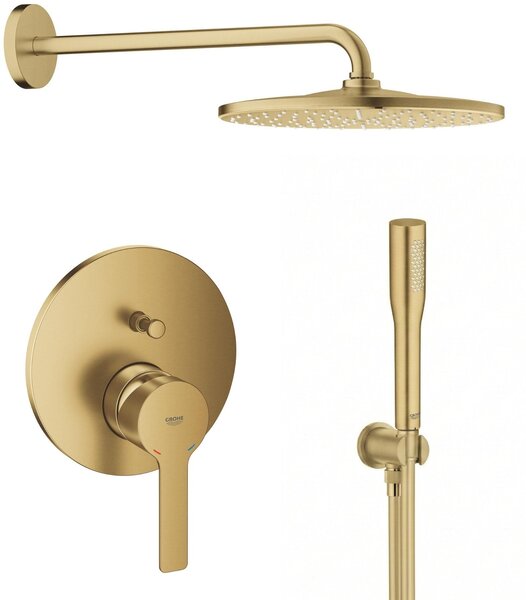Set cap de duș cu braț Grohe Rainshower 26558GN0, baterie cadă-duș Grohe Lineare 24064GN1, 26658GN0, 27400GN0, 28362GL1