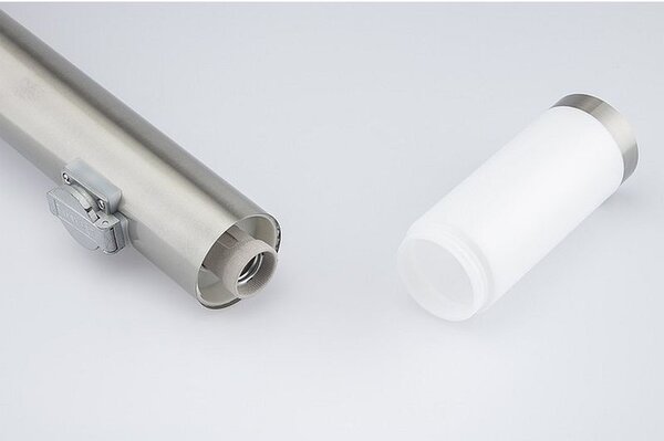 Lampa LED tip stalp, 40W, priza incorporata 230V, IP44, 65 cm, argintie