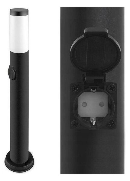 Lampa de exterior cu priza incorporata, LED E27, putere 40W, 65 cm, otel si PC