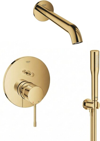 Set baterie cadă-duș Grohe Essence 24058GL1, pipă baterie Grohe Essence 13449GL1, 26658GL0, 27400GL0, 28362GL1