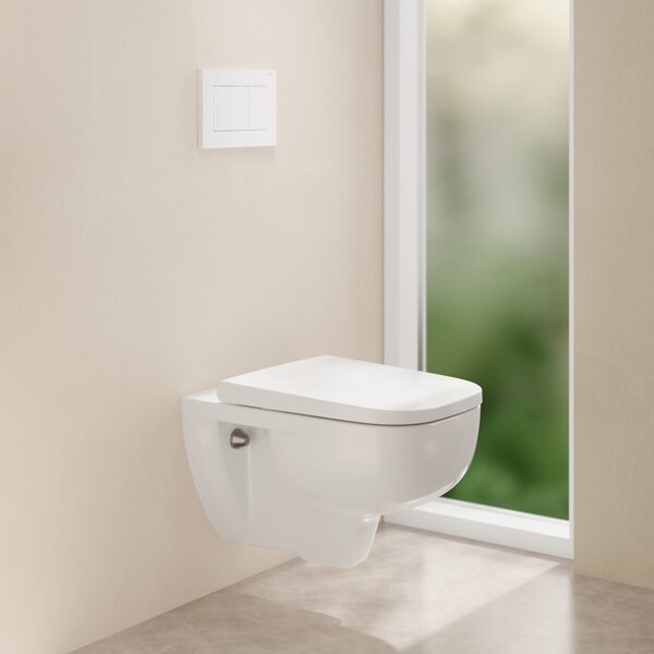 Geberit Selnova Square set vas și capac agăţat fără margine cu spălare turbionară alb lucios 503.154.00.1