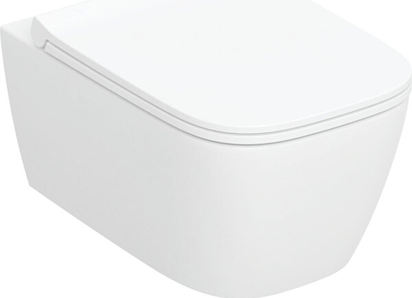 Geberit Smyle Square vas wc cu capac soft-close agăţat fără margine cu spălare turbionară alb lucios 503.171.00.1
