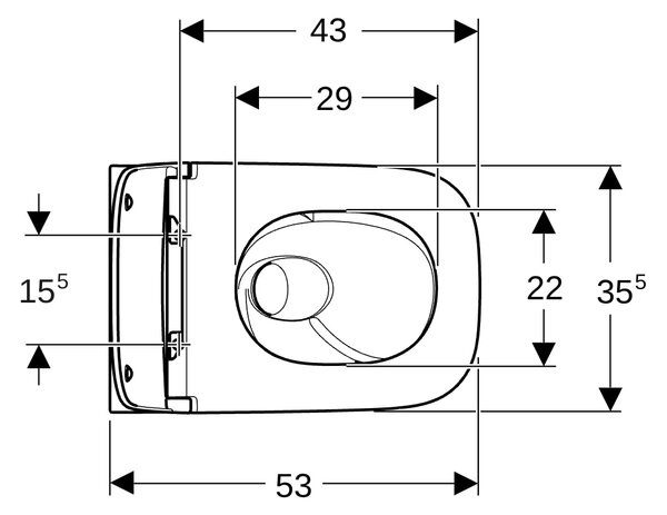 Geberit Smyle Square vas wc cu capac soft-close agăţat fără margine cu spălare turbionară alb lucios 503.171.00.1
