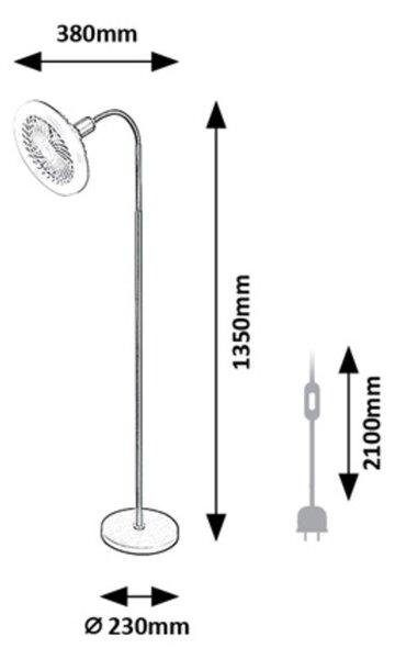 Rabalux Venturo lampă de podea 1x20 W negru 74031