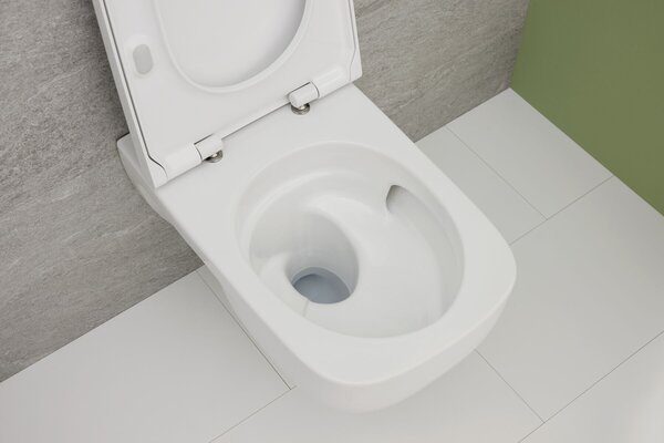 Geberit Selnova Square set vas și capac agăţat fără margine cu spălare turbionară alb lucios 503.154.00.1