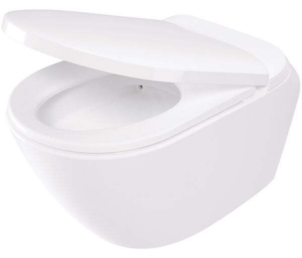 Deante Silia wc cu buton de control agăţat fără margine alb CSSD6ZPW