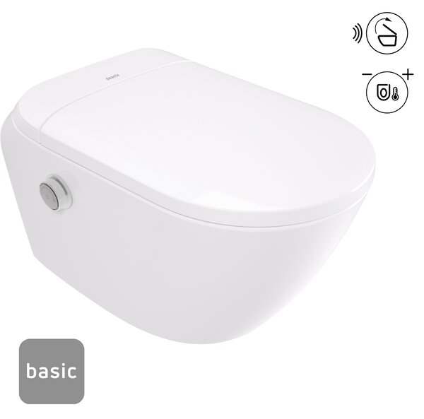 Deante Silia wc cu buton de control agăţat fără margine alb CSSD6ZPW