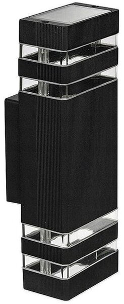 Aplica dubla de exterior, IP54, 2 spoturi x GU10, carcasa aluminiu, negru