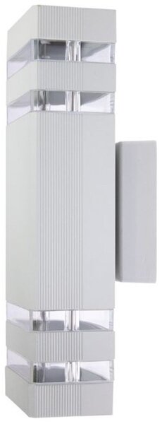 Lampa dubla de perete, iluminare sus jos, 2 LED-uri GU10, aluminiu, argintiu