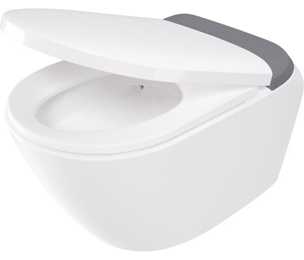 Deante Silia wc cu buton de control agăţat fără margine alb CSSD6ZPW