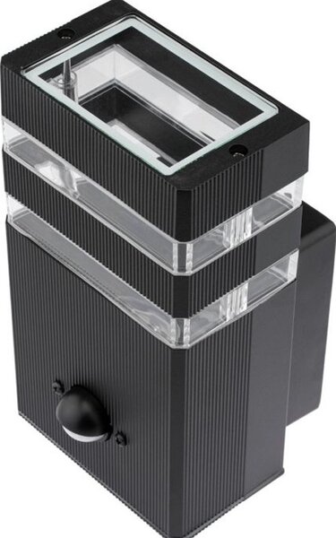 Lampa tip aplica, senzor de miscare si amurg, montare exterior, 35W, IP54, negru