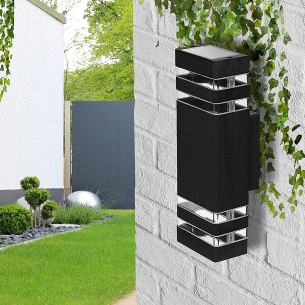 Aplica dubla de exterior, IP54, 2 spoturi x GU10, carcasa aluminiu, negru