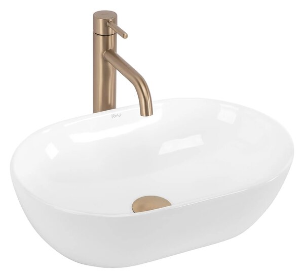 Rea Amelia lavoar 45x31 cm ovale de blat alb luciu REA-U4330