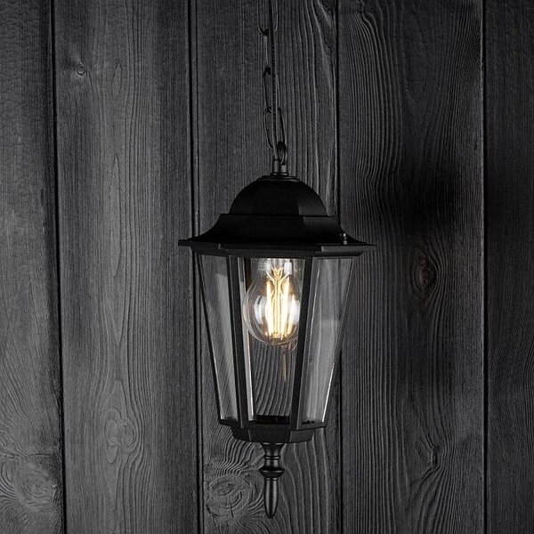 Lampa suspendata Victoria, pentru exterior, LED soclu E27, lungime totala lant 45 cm