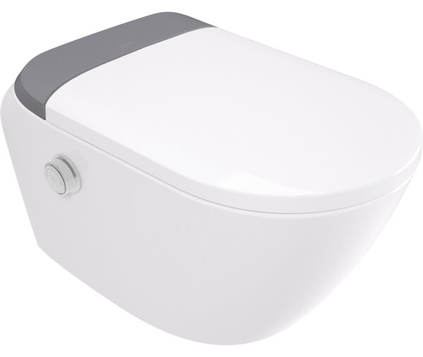 Deante Silia wc cu buton de control agăţat fără margine alb CSSD6ZPW