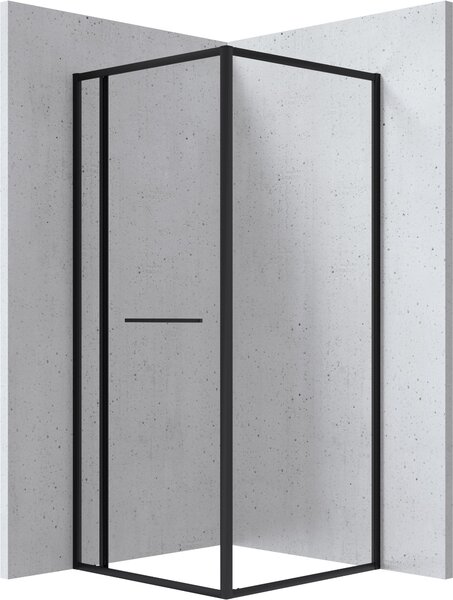 Deante Square cabină de duș 80x80 cm pătrat negru mat/sticlă transparentă KQB_N088P