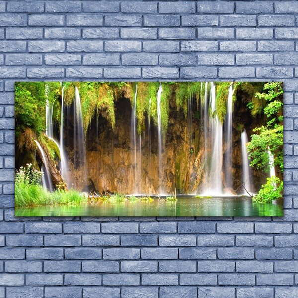 Tablou pe panza canvas Cascada Natura Maro Verde Albastru Alb